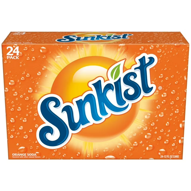SUNKIST ORANGE SODA 12 FL OZ CANS 24PK