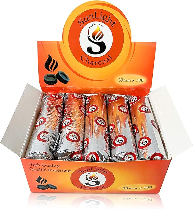 SUNLIGHT CHARCOAL TABLETS 33MM 100CT