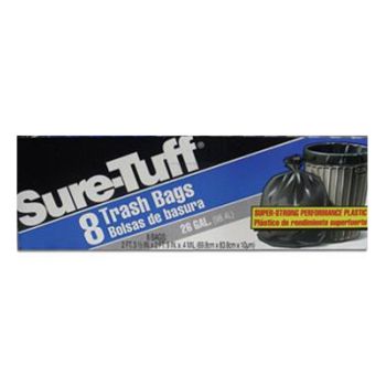 SURE-TUFF TRASH BAGS 26GAL (BLUE) 8CT